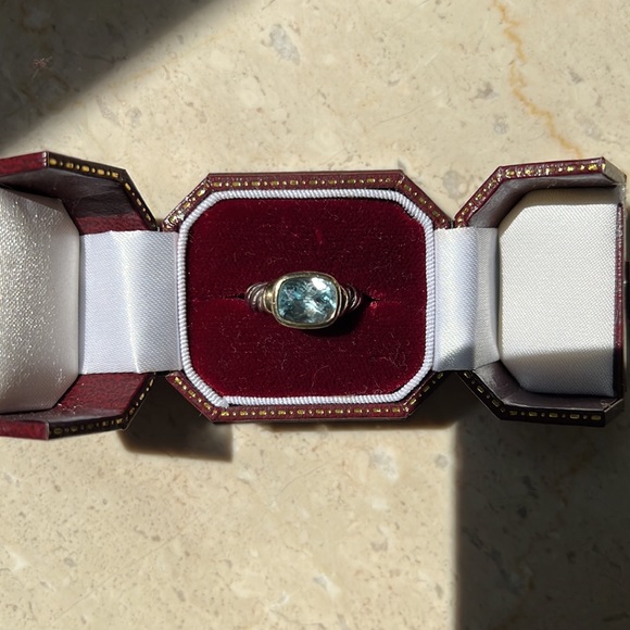 David Yurman *SET* Blue Topaz cookie earrings and ring! - Picture 3 of 4